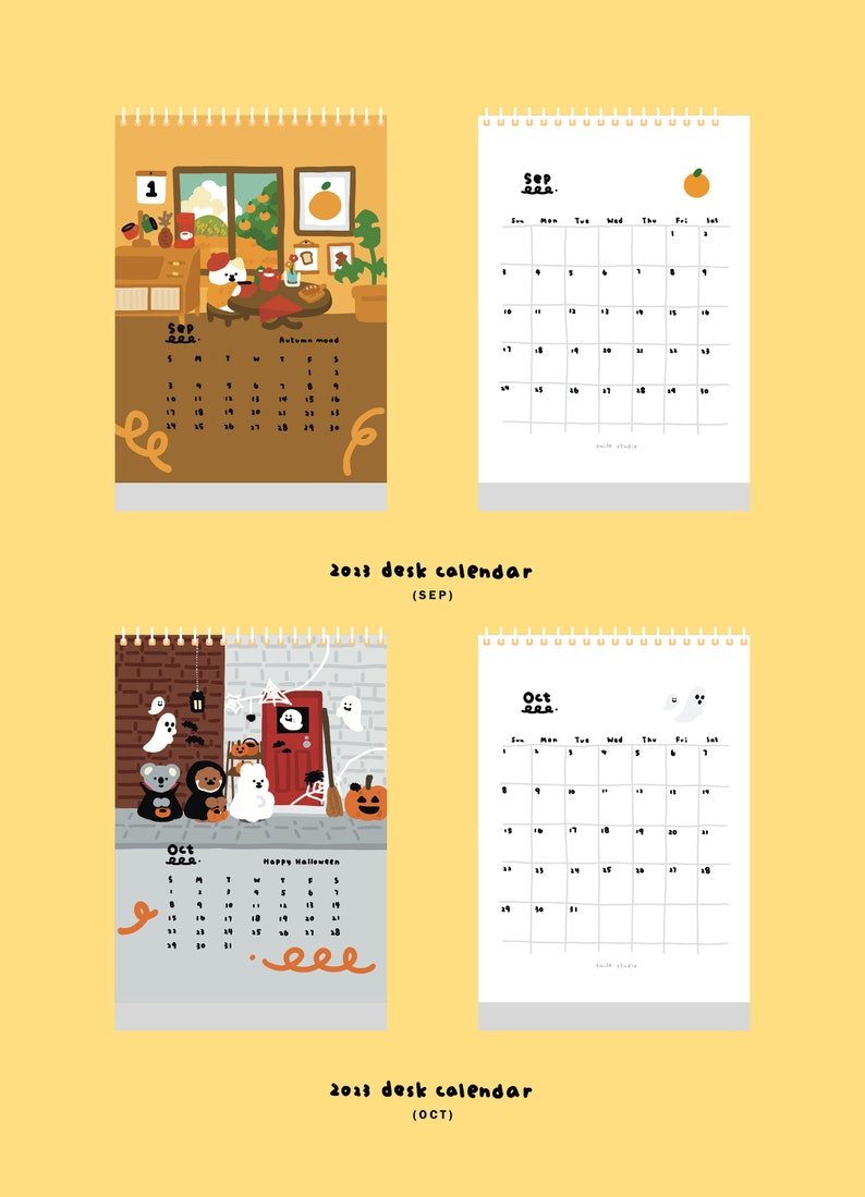 2023 Desk Calendar Monthly Calendar Desk Planner A5 Etsy