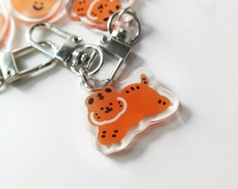 Little Tiger cute keychain | clear acrylic charm, best friend gift, AirPods keychain, kawaii keychain, Lunar New Year