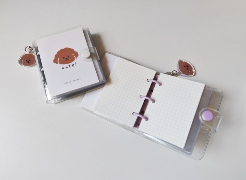 Three ring binder journal Transparent PVC binder Mini Etsy