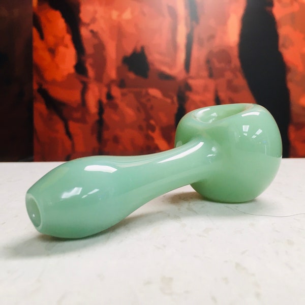 4-Inch Handcrafted Jade Glass Tobacco Smoking Pipe - Elegant Hand Pipe