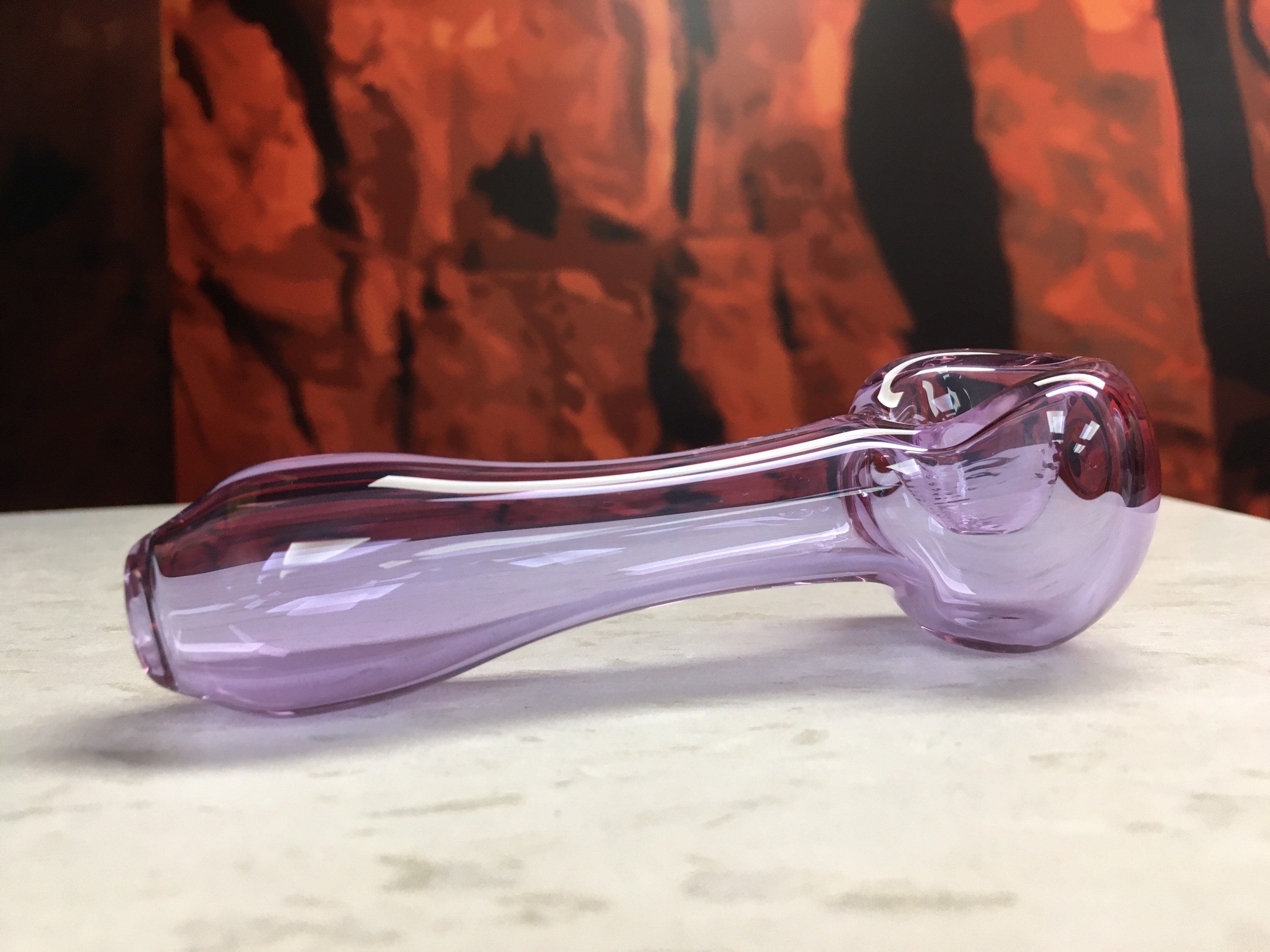 Purple Thick Glass Tobacco Smoking Bowl Hand Pipe Etsy