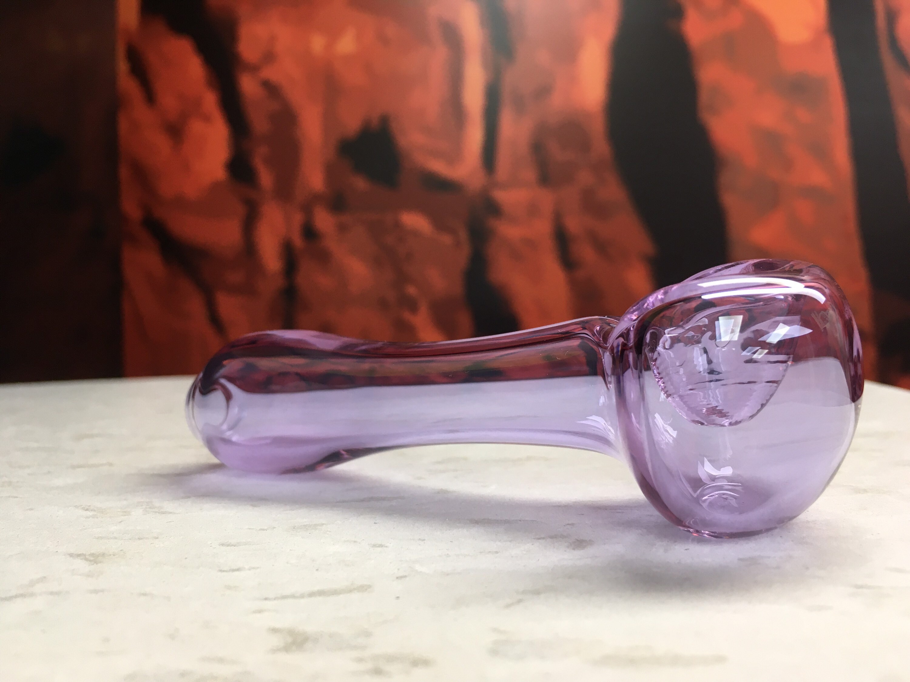 Purple Thick Glass Tobacco Smoking Bowl Hand Pipe Etsy
