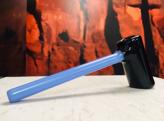RaptorGlass Handmade 5 Heavy Dots Glass Tobacco Smoking Hand Pipe - Red Spoon - View #2