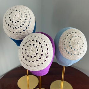 Pearl Lace Crochet Kippah - Cotton