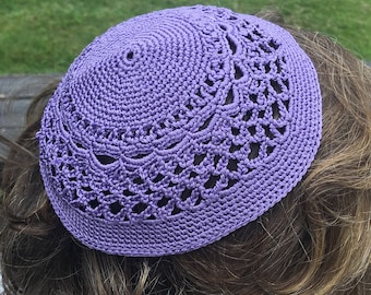 Kipá de encaje de crochet: muchas opciones de colores