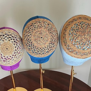Khaki Lace Crochet Kippah
