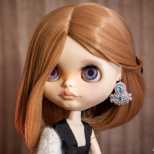 Soutache earrings for Blythe or Rainbow High doll.