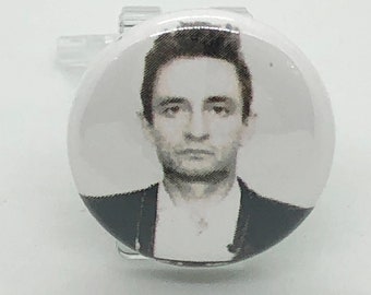 Johnny Cash Mugshot - 1 inch Pin or Keychain or Zipper Pull-Magnets too!