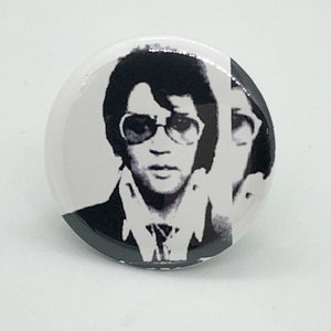 Elvis Presley Mugshot - 1 1/4 inch Pin or Magnet or Keychain or Zipper Pull