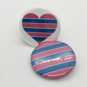 Gender Binary Flag or Heart 1 14 inch Pin or Magnet or Keychain or Zipper Pull or Hair Tie