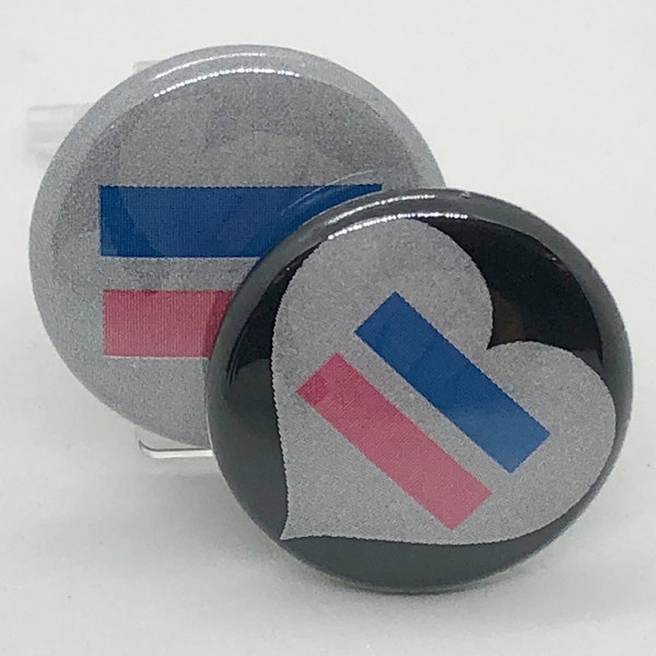 Androgynous Flag or Heart - 1 inch Pin or Keychain or Zipper Pull-Magnets too!