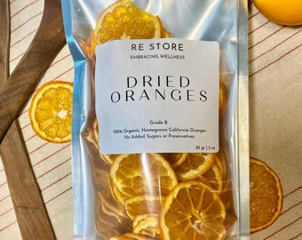 Organic Dehydrated California Orange Wheels|Dried Citrus - Grade B - Dried to perfection for Drink Infusion, Holiday Decor, Wedding Cakes