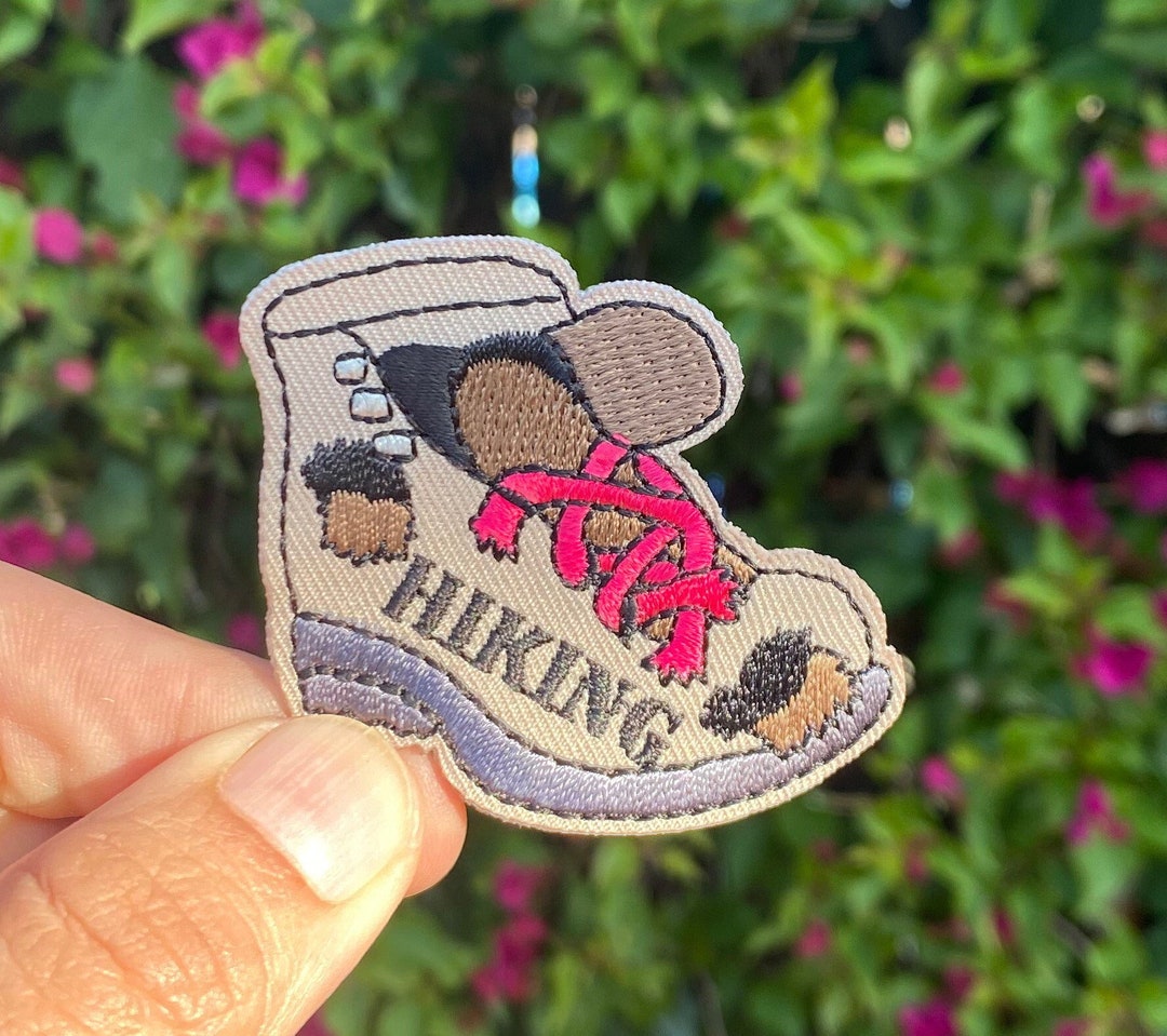 Hiking Boot Patch Brown Etsy