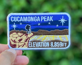 Hiking Embroidered Patch -Cucamonga Mountain Peak