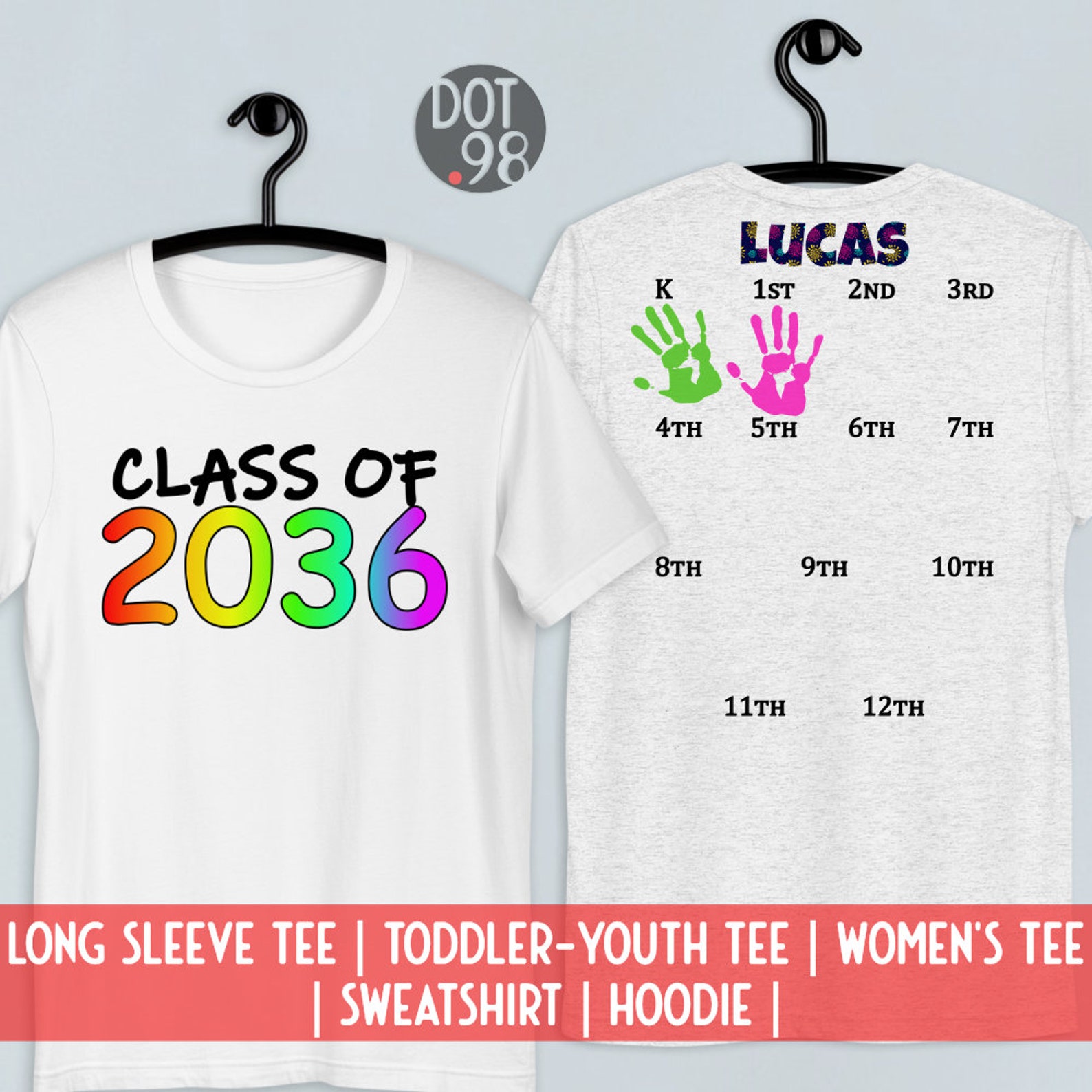 Class of 2036 Shirt Hand Print Space Graduation 2036 Tshirt - Etsy
