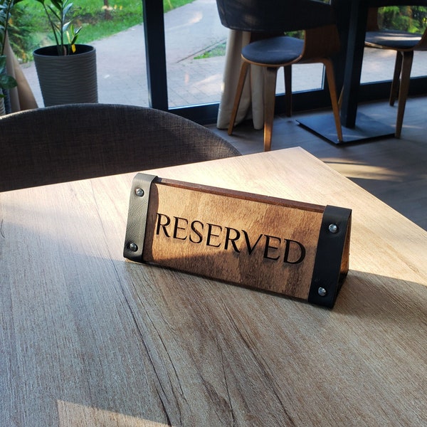 Tabletop Signs, Wooden Reserved Signs, Restaurant Reserved Table Signs, Cafe Table Card Holders, Table Number Holders, Wooden Table Numbers