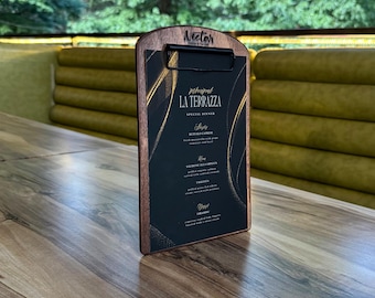 Menu Holder, Wooden Sign Holder, Wooden Clipboard, Menu Stand Template, Bar Menu, Menu Cover, Menu Board, Wedding Signs, Sign Holder Stand
