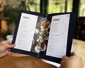 Menu Cover, menu holder, Leather Menu Cover, Restaurant Menu, Menu Folder, Menu Book, Menu Cover Design, Double Fold Menu Cover, Binder menu