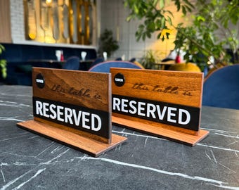 Wooden Reserved Signs: Custom Tabletop Signs for Restaurant, Cafe & Bar