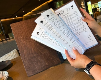 Restaurant Menu A4 with Logo Engraving, Menu Cover, Menu Holders, Rustic Menu, Bar Drink Menu, Menu Book, Custom Menu Cover, Wine List Menu