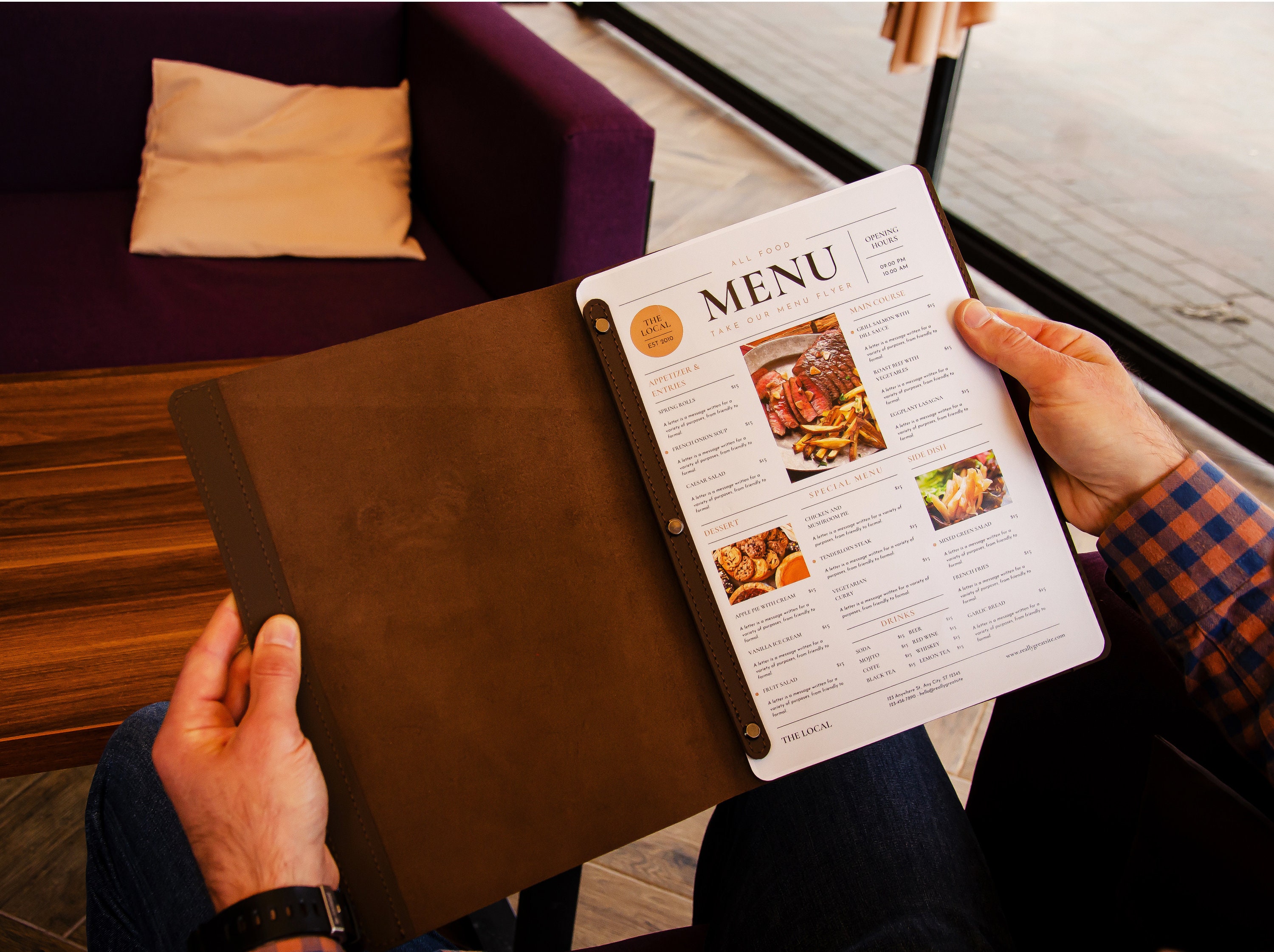 Leather Wine List Menu Menu Holder With Embossing Restaurant Etsy