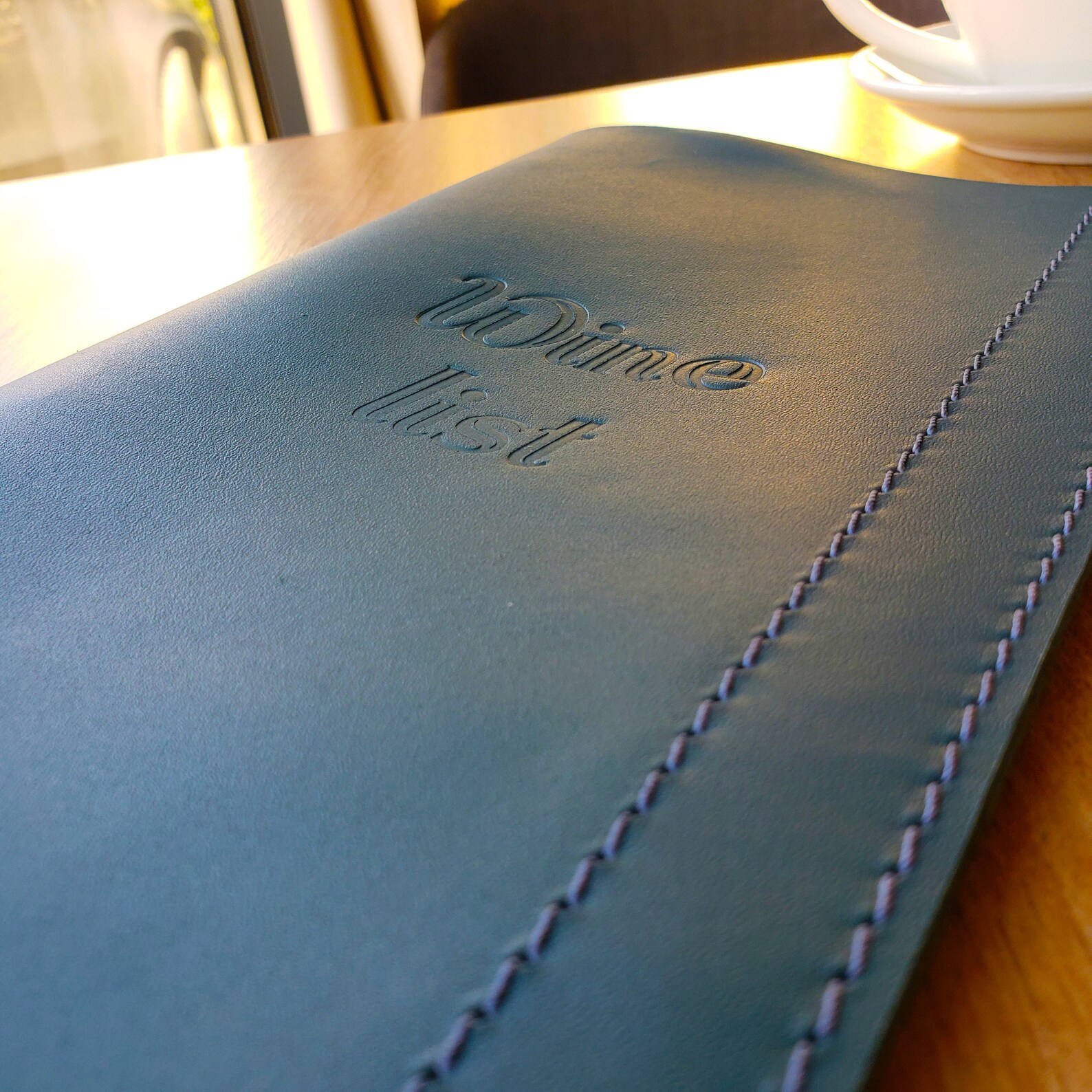 Leather Wine List Menu Menu Holder With Embossing Restaurant Etsy