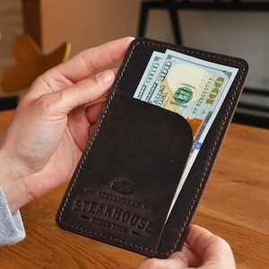 Personalized Leather Check Presenter, Cafe Bar Check Holder, Bill Holder, Guest Check Presenter, Guest Check Book, Restaurant Server Book