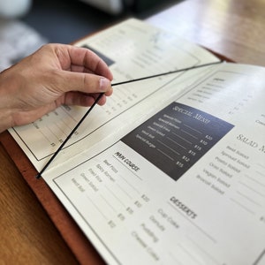 Leather Menu Cover A4 With Elastic Center Holder Menu Holder With ...