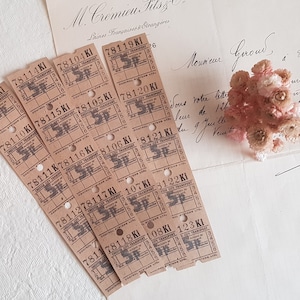 Vintage British 5P Brown Original Ticket (Set of 20)