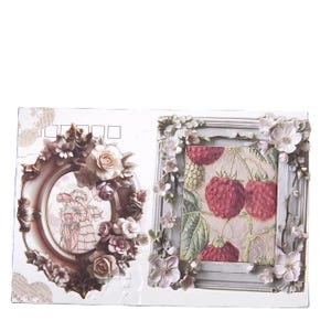 Paquete de 10 unidades de papel art déco con marco floral antiguo