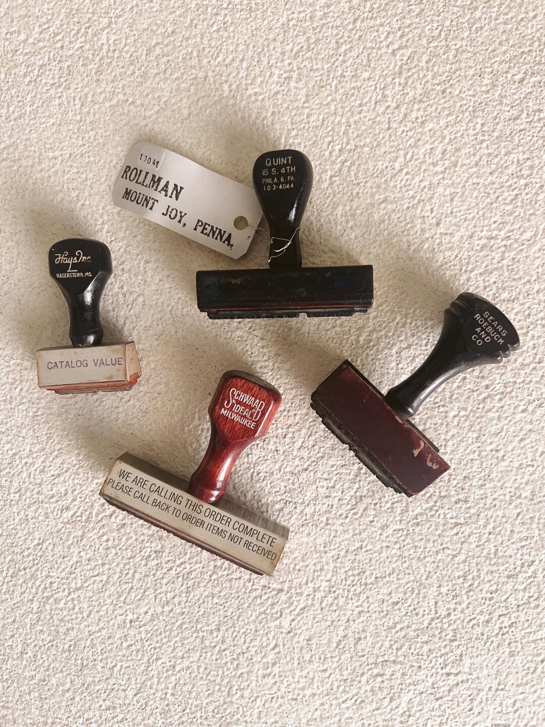 With Stample Vintage Stamp With Wooden Handle Collection - Etsy