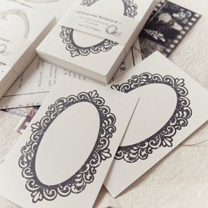 Ancienne Cadre Oval Letterpress Notecard by Journalpages