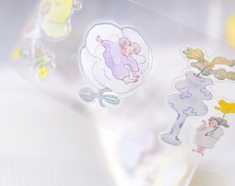 Dodolulu Doremi Nestled in Green Foil Precut Clear PET Tape