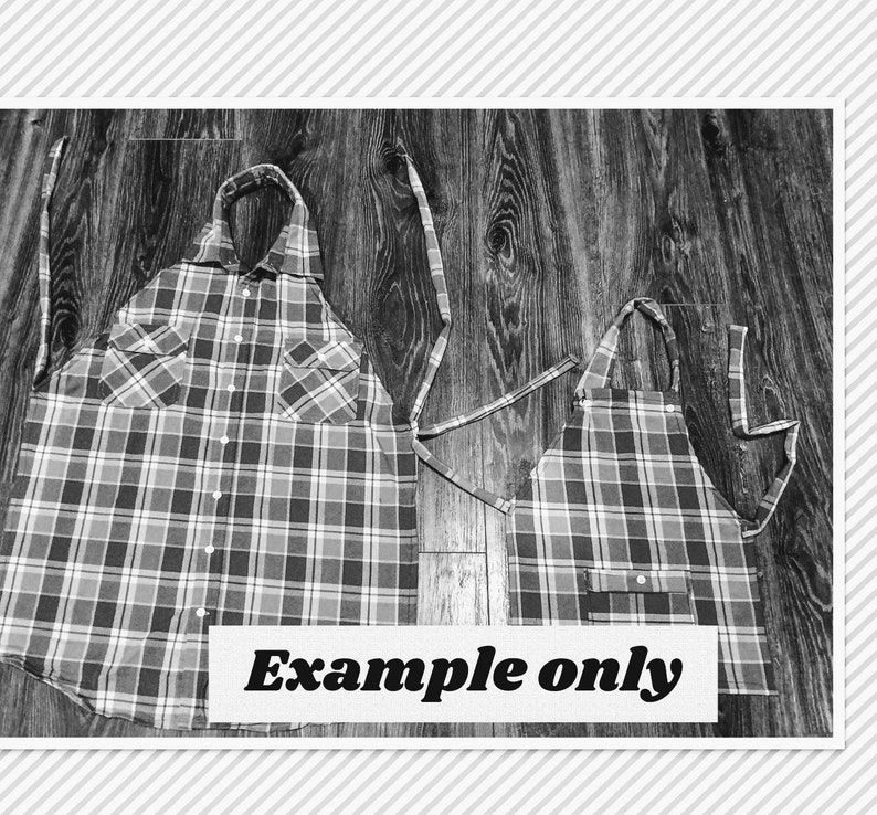 Memory apron from loved ones shirt Made to order Mommy and me upcycled Apron son daughter grandma mom mini me