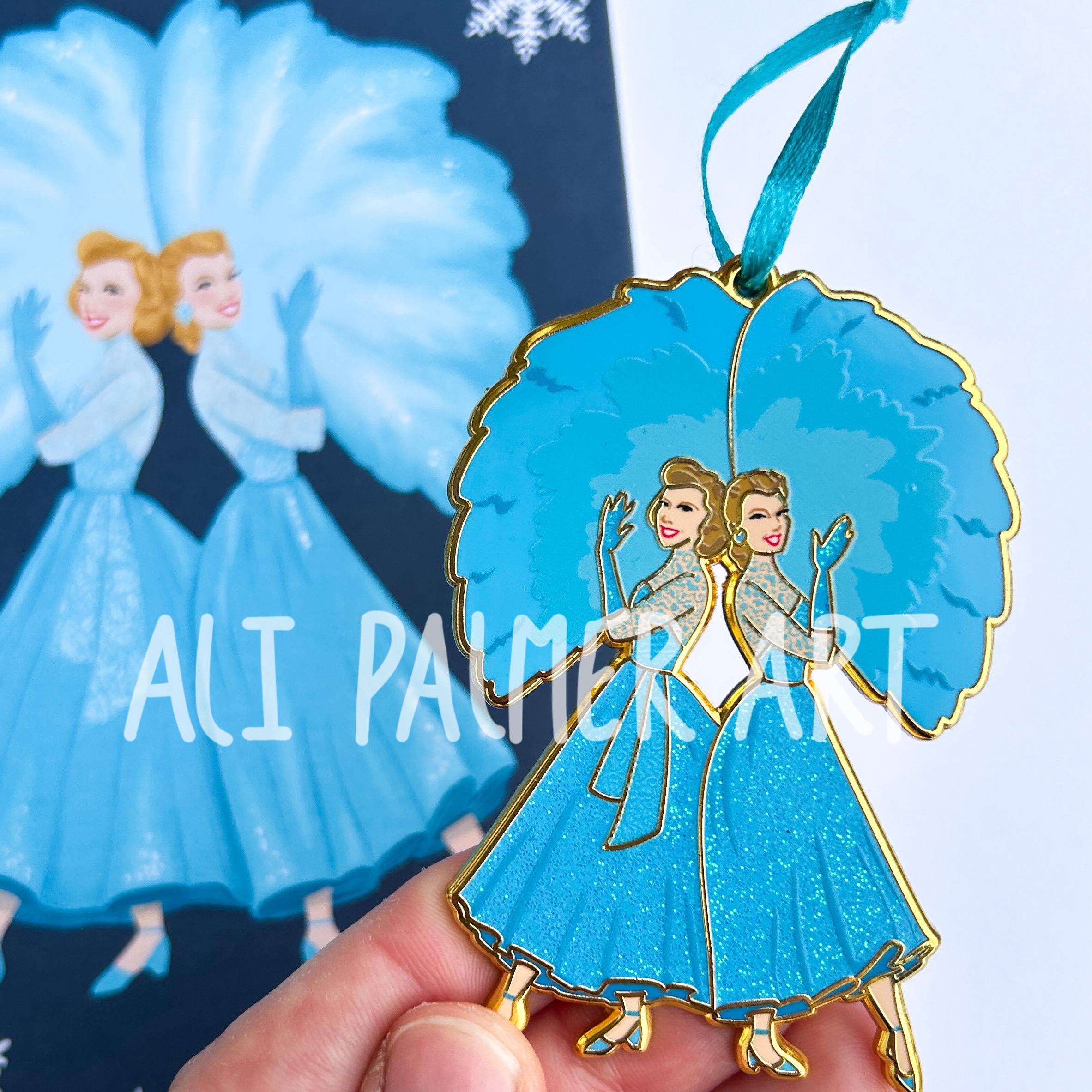 Sisters White Christmas Ornament