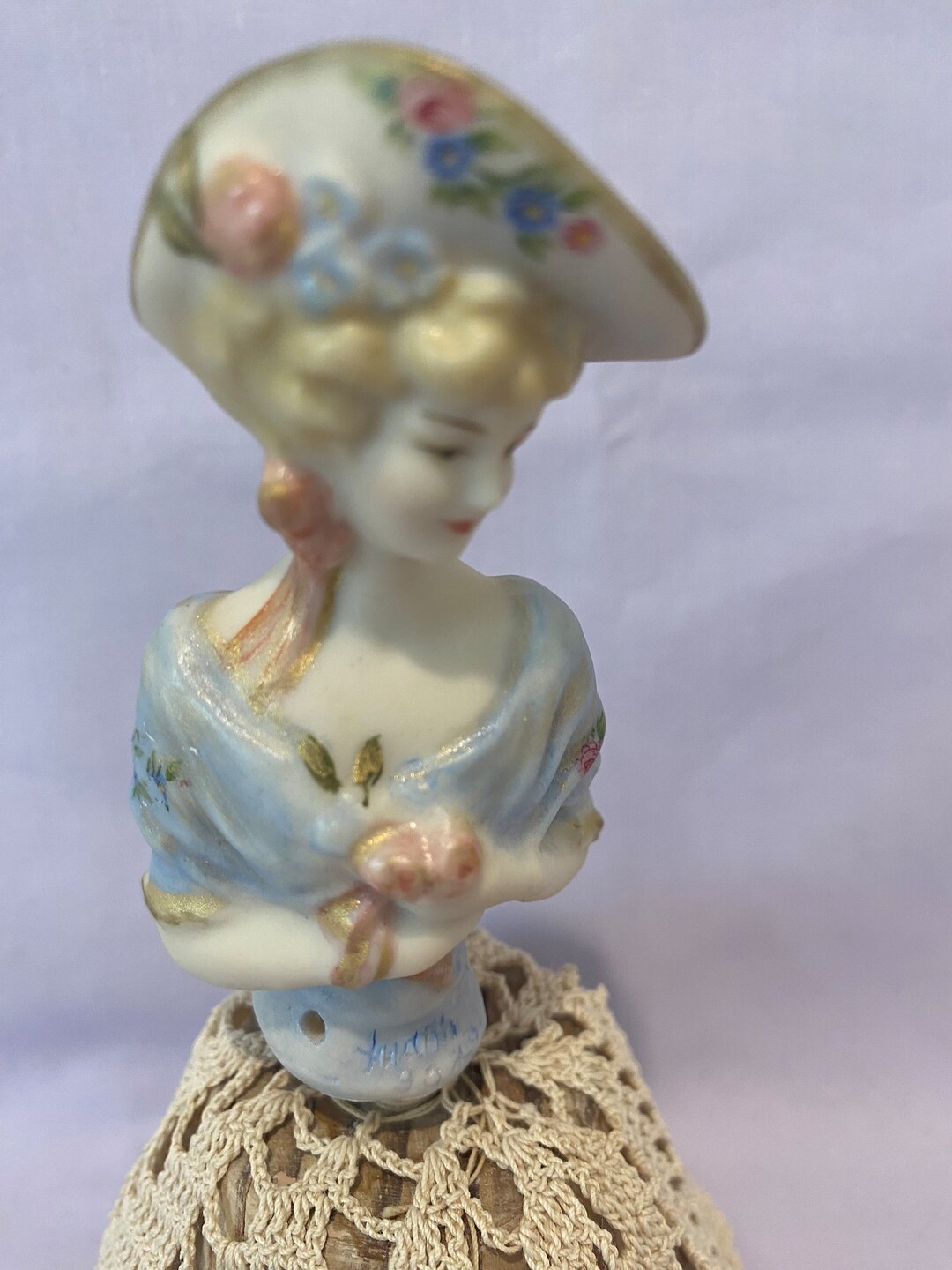 Antique Reproduction Half Dolls, German Half Dolls, Beaded Skirts