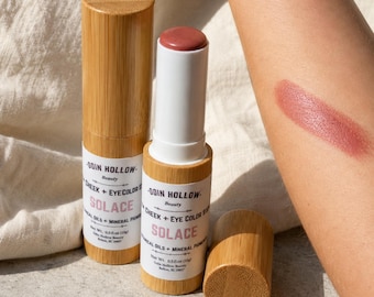 Lip + Cheek Multi Stick – SOLACE Rosy Pink Cream Blush | Clean Beauty Makeup
