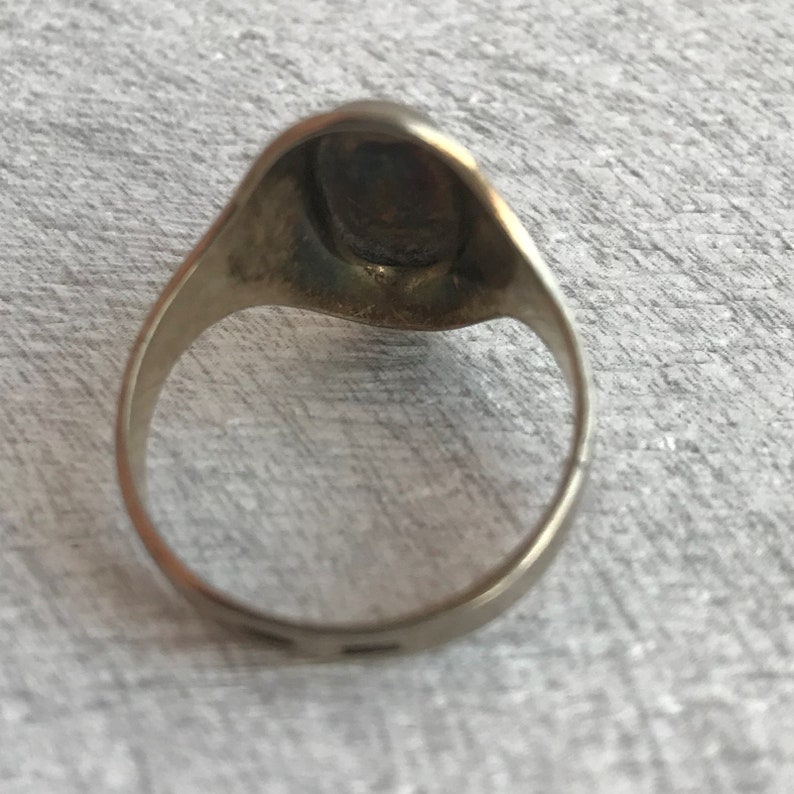 Silver dome ring Ready to ship Vintage niello silver ring