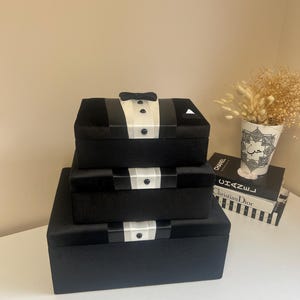 3 Samt-Anzugschachteln als Geschenk für Männer