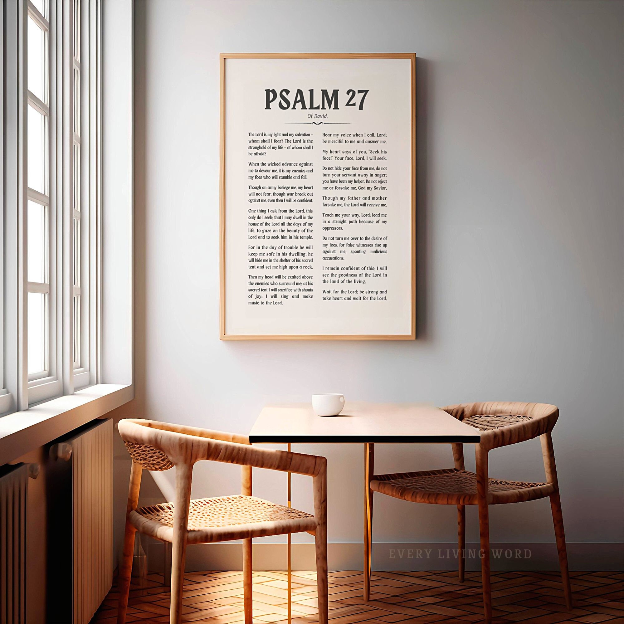 Vintage Psalm 27 Decor Shipped, Timeless Bible Verse Wall Art, Modern ...