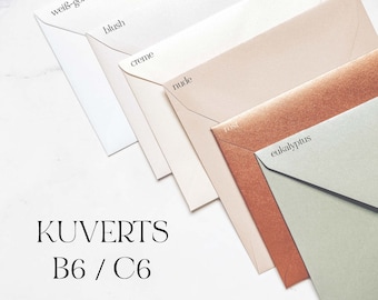 Shimmer envelope | Metallic |  Wedding | Baptism | high-quality envelope | Nude | Eucalyptus | B6 | C6