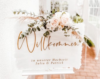 Acryl | Willkommensschild zur Hochzeit | personalisierbar mit Namen