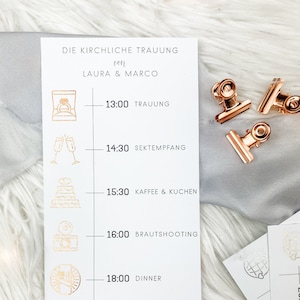 Ablaufplan | Hochzeit Heißfolie | personalisierte Hochzeitspapeterie