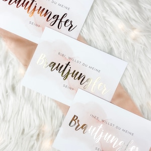 Brautjungfer Karte | Heißfolie | personalisierte Hochzeitspapeterie