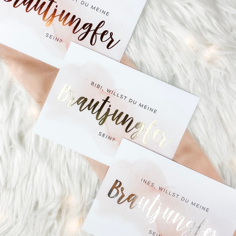 Brautjungfer Karte Heißfolie personalisierte | Etsy