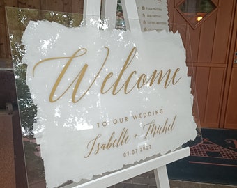 Acrylic | Wedding Welcome Sign | personalized with name and date