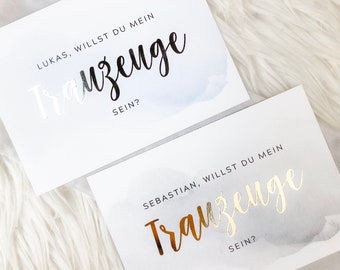 Trauzeuge Karte | Heißfolie | personalisierte Hochzeitspapeterie