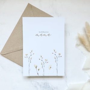 Muttertagskarte | Klappkarte | Heißfolie | Floral | Gold | Silber | Geschenk | Muttertag | Mama | Geburtstag
