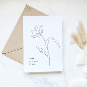 Muttertagskarte | Klappkarte | Heißfolie | Floral | Gold | Silber | Geschenk | Muttertag | Mama | Geburtstag