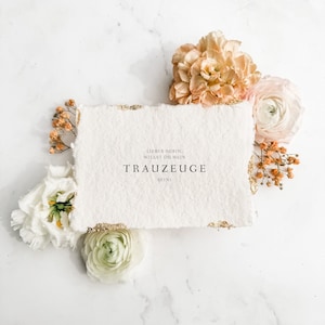 Trauzeuge Fragen Karte | Willst du mein Trauzeuge sein | Büttenpapier | handgeschöpftes Papier | Blattgold | gerissene Kanten